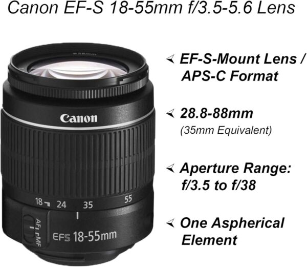 Canon EOS Rebel T7 DSLR Camera Bundle with 18-55mm Zoom Lens - Image 3
