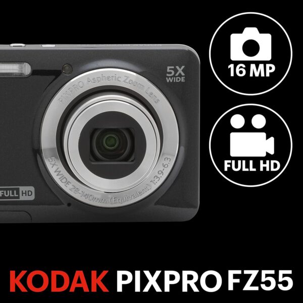 KODAK PIXPRO FZ55 Digital Camera - Black - Image 5