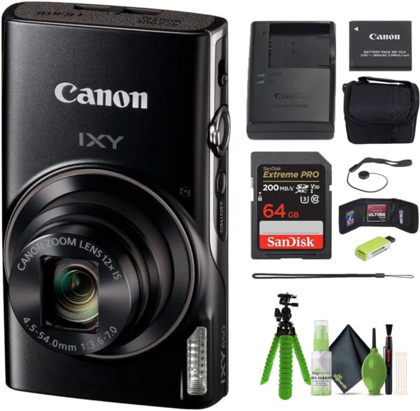 Canon IXY 650 Compact Digital Camera - Black, 12x Optical Zoom - Image 2