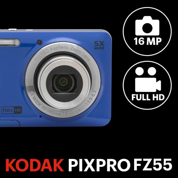 KODAK PIXPRO FZ55 Digital Camera - Blue - Image 4